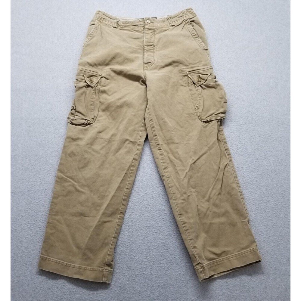 Abercrombie & Fitch Cargo Pants Mens 32x28 Tan Straight Pockets Paratrooper